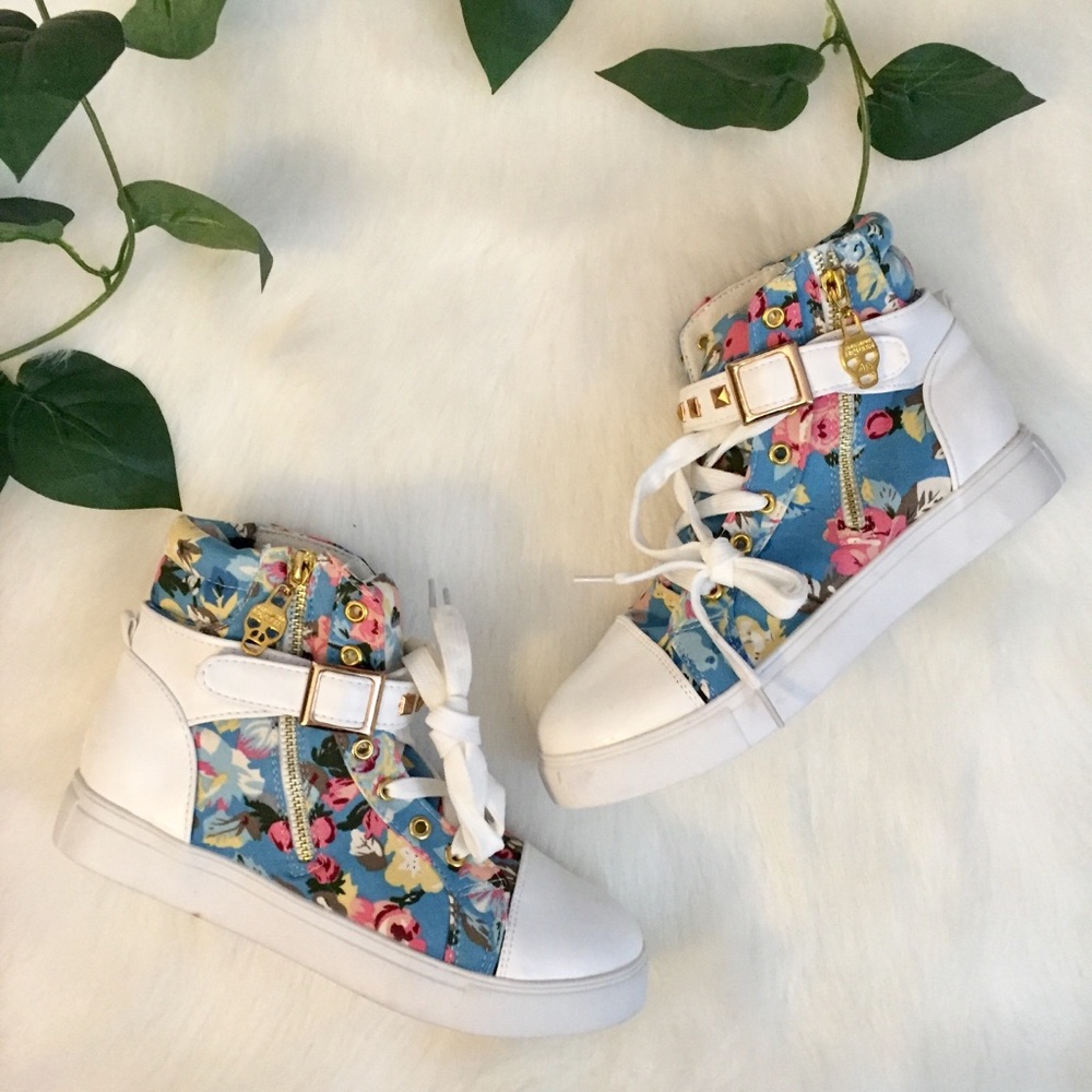 Alexander McQueen Floral High Top Sneakers